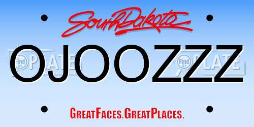OJOOZZZ South Dakota License Plate
