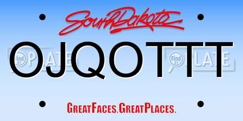OJQOTTT South Dakota License Plate
