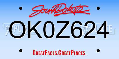 OK0Z624 South Dakota License Plate