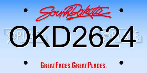 OKD2624 South Dakota License Plate