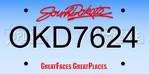 OKD7624 South Dakota License Plate