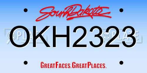 OKH2323 South Dakota License Plate