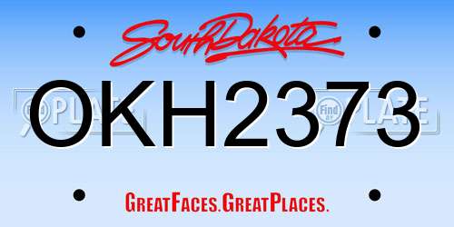 OKH2373 South Dakota License Plate