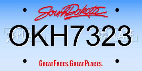 OKH7323 South Dakota License Plate