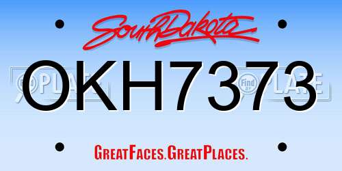 OKH7373 South Dakota License Plate