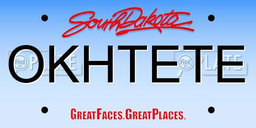 OKHTETE South Dakota License Plate