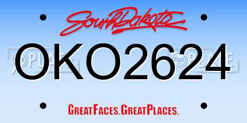OKO2624 South Dakota License Plate