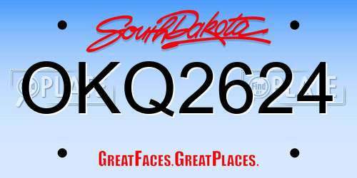 OKQ2624 South Dakota License Plate