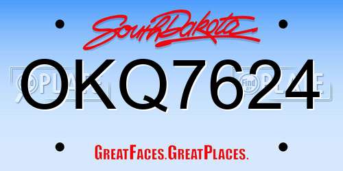 OKQ7624 South Dakota License Plate