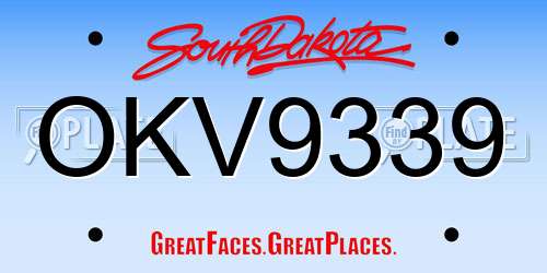 OKV9339 South Dakota License Plate