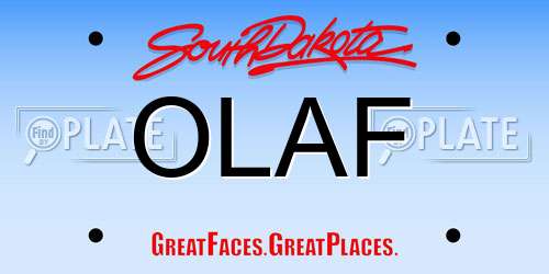 OLAF South Dakota License Plate