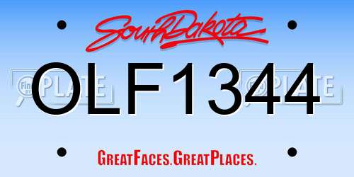 OLF1344 South Dakota License Plate