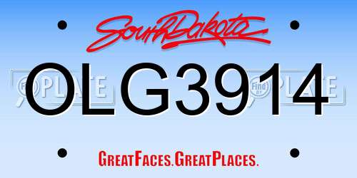 OLG3914 South Dakota License Plate