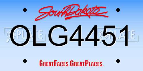 OLG4451 South Dakota License Plate