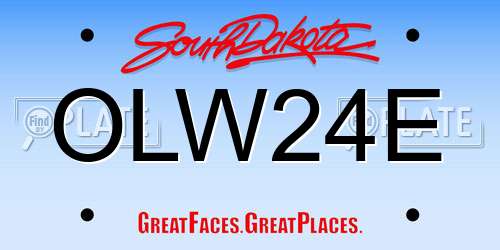 OLW24E South Dakota License Plate