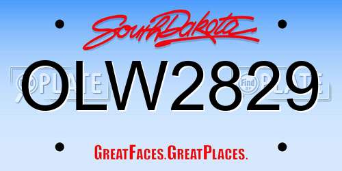OLW2829 South Dakota License Plate