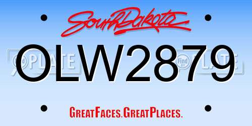 OLW2879 South Dakota License Plate