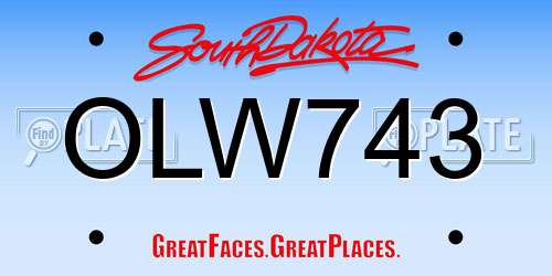 OLW743 South Dakota License Plate