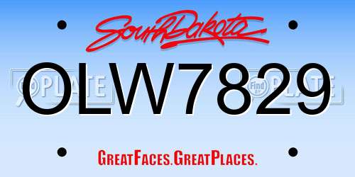OLW7829 South Dakota License Plate