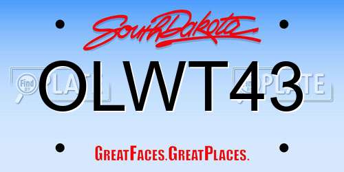 OLWT43 South Dakota License Plate