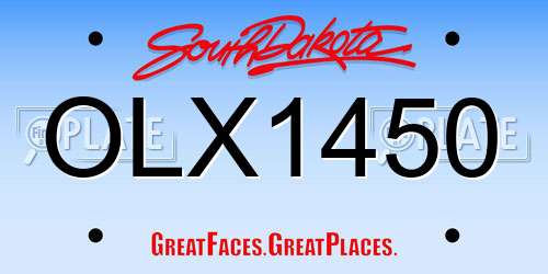 OLX1450 South Dakota License Plate