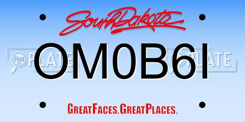 OM0B6I South Dakota License Plate