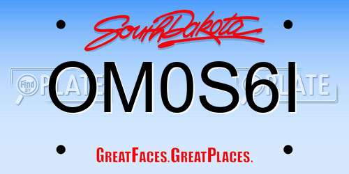 OM0S6I South Dakota License Plate