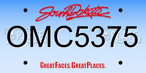 OMC5375 South Dakota License Plate