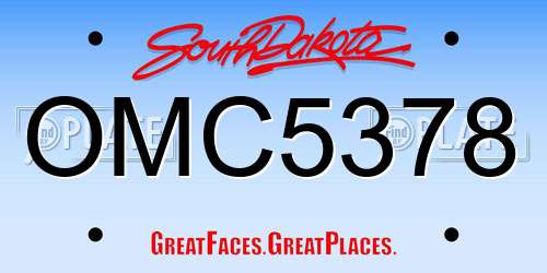 OMC5378 South Dakota License Plate