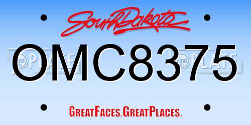 OMC8375 South Dakota License Plate