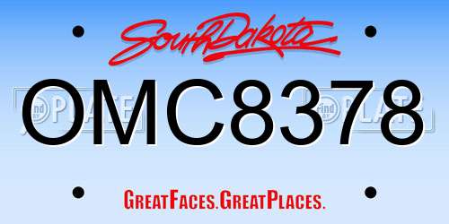 OMC8378 South Dakota License Plate