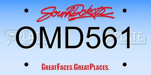 OMD561 South Dakota License Plate