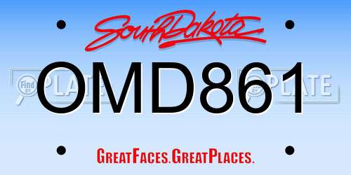OMD861 South Dakota License Plate