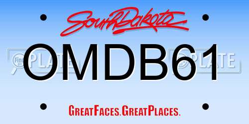 OMDB61 South Dakota License Plate