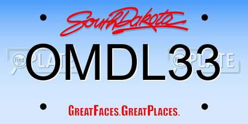 OMDL33 South Dakota License Plate