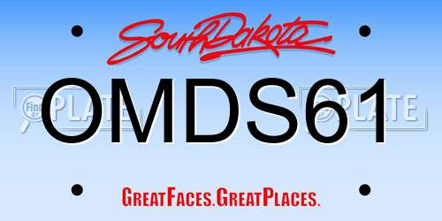 OMDS61 South Dakota License Plate