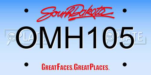 OMH105 South Dakota License Plate