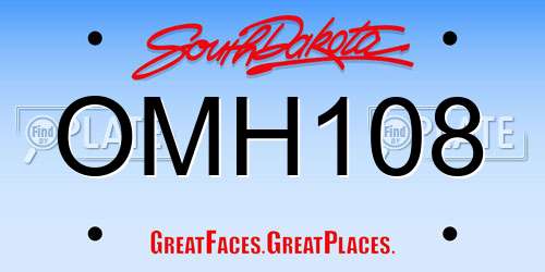 OMH108 South Dakota License Plate
