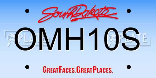 OMH10S South Dakota License Plate