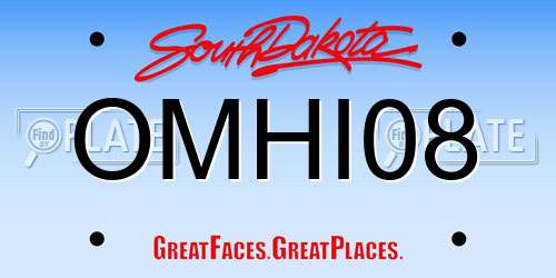 OMHI08 South Dakota License Plate