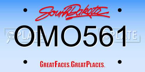 OMO561 South Dakota License Plate