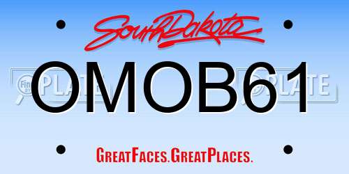 OMOB61 South Dakota License Plate