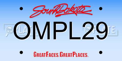 OMPL29 South Dakota License Plate