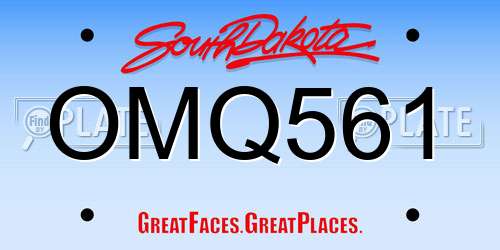 OMQ561 South Dakota License Plate
