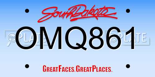 OMQ861 South Dakota License Plate