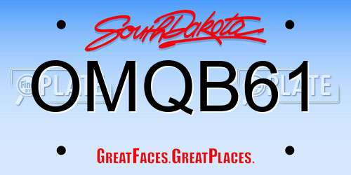 OMQB61 South Dakota License Plate