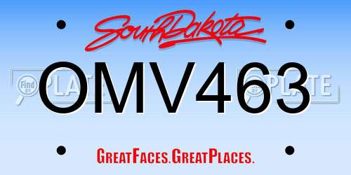 OMV463 South Dakota License Plate
