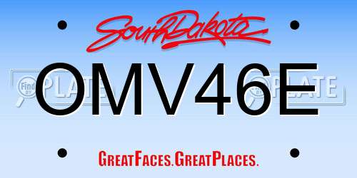 OMV46E South Dakota License Plate