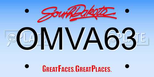 OMVA63 South Dakota License Plate