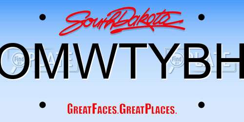 OMWTYBH South Dakota License Plate